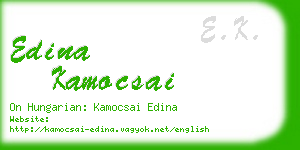 edina kamocsai business card